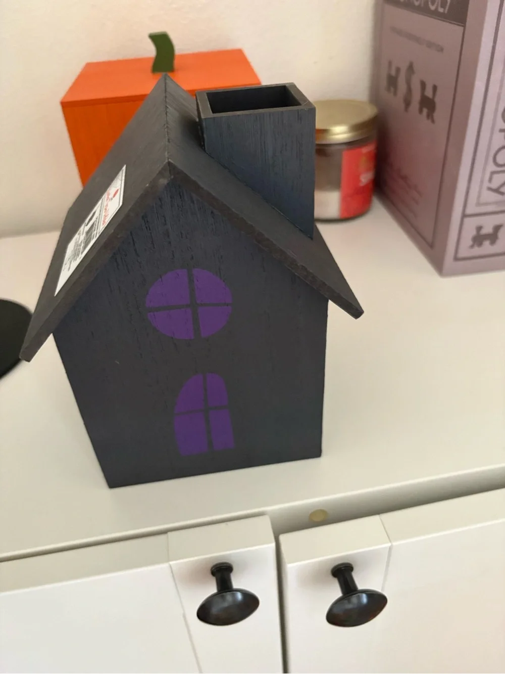 Target Bullseye Playground Haunted House Halloween Wood Tissue Holder Box New
